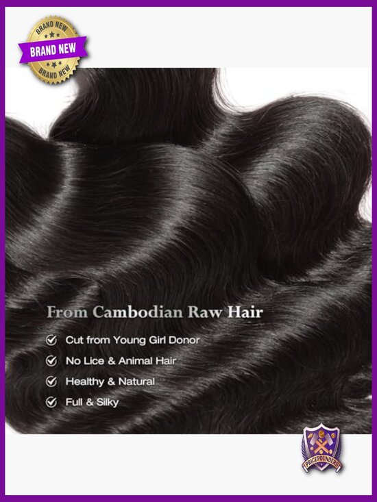Body Wave Human Hair Bundles 22-26 Inch Unprocessed Raw Cambodian Soft Silky
